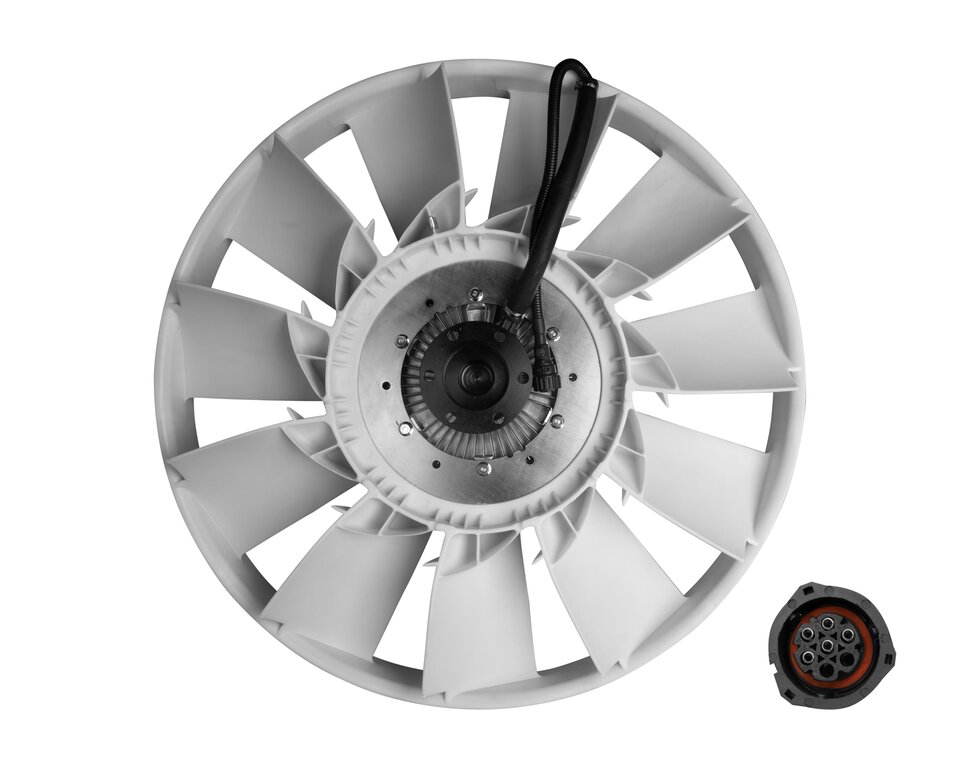 Вентилятор КАМАЗ-54901 750мм с вязкостной муфтой и обечайкой в сборе MARSHALL