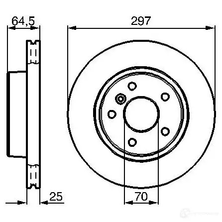Тормозной диск BOSCH 338958 0986478483 E1 90 R - 02C0289/0445 BD411