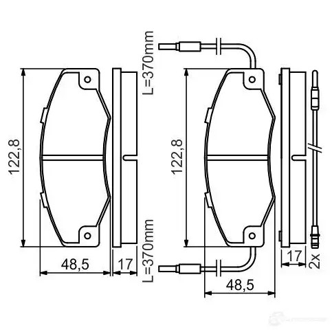Тормозные колодки, комплект BOSCH 0986460953 7244D351 21087 337723