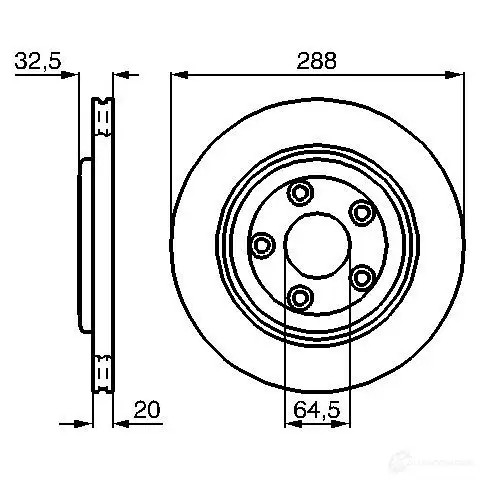 Тормозной диск BOSCH E1 90 R - 02C0074/0292 BD687 0986478777 339172