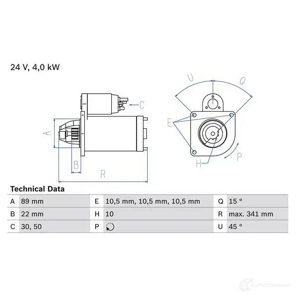 Стартер BOSCH 330907 109 7 CLW3XJ 0986010970