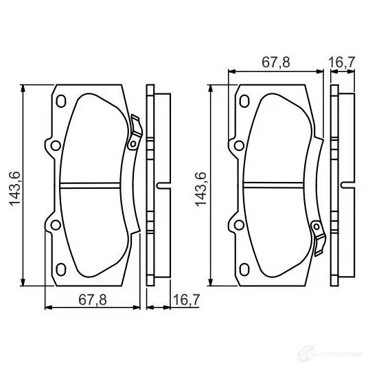 Тормозные колодки, комплект BOSCH 342842 BP1644 25209 0986495352