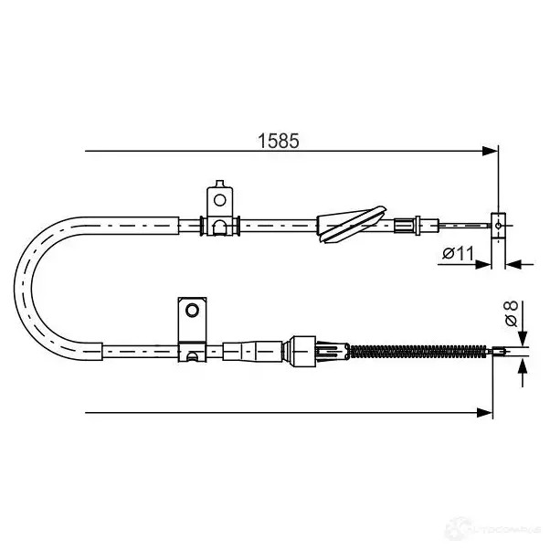 Трос ручника, стояночного тормоза BOSCH 355320 LLY0ZK 1987482257 BC11 41