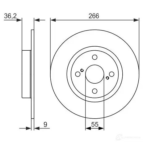 Тормозной диск BOSCH B D1186 339587 23JQBLJ 0986479335