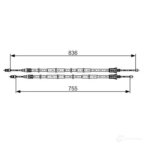 Трос ручника, стояночного тормоза BOSCH 1425139098 1987482800 BC280 0 QQL72