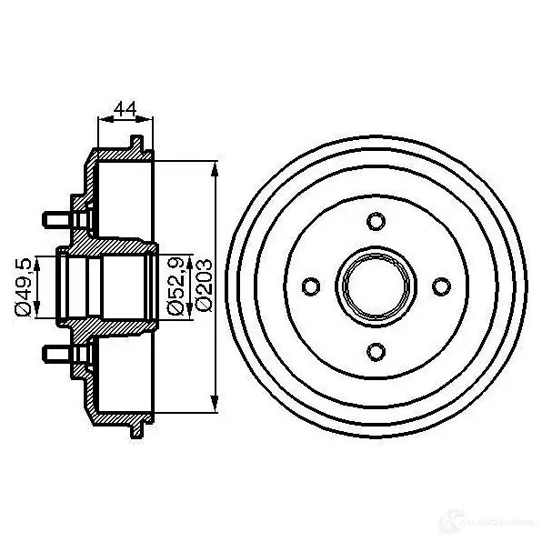 Тормозной барабан BOSCH 338507 UFJ469 D B177 0986477102