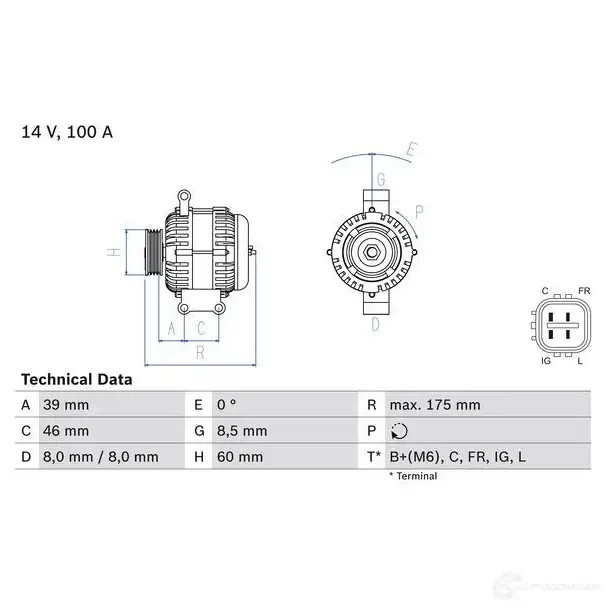 Генератор BOSCH 333432 0986082420 8 242 NFD2W