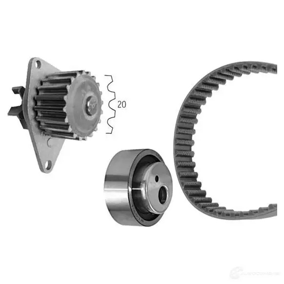 Комплект ремня грм с водяным насосом BOSCH 8702 1987948702 8 702 357528