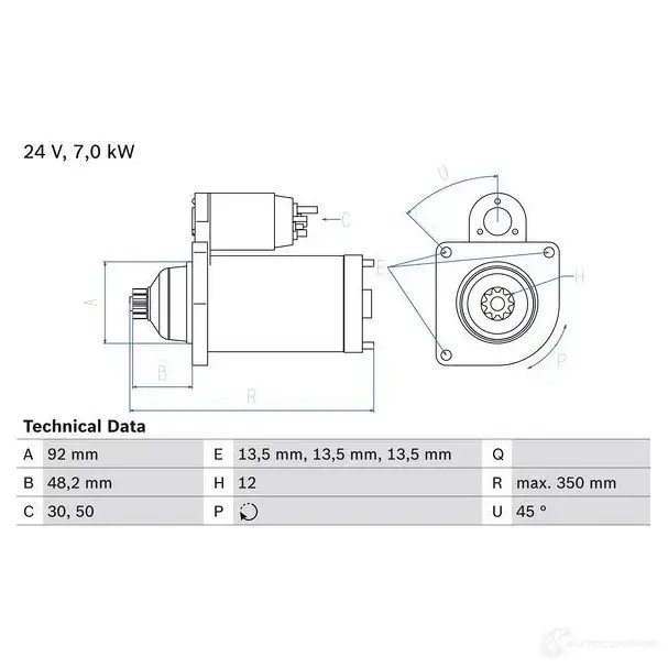 Стартер BOSCH 331870 25 27 0986025270 UKN2XXC