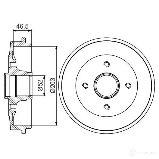 Тормозной барабан BOSCH 0986477184 GTQGKG 338580 D B255