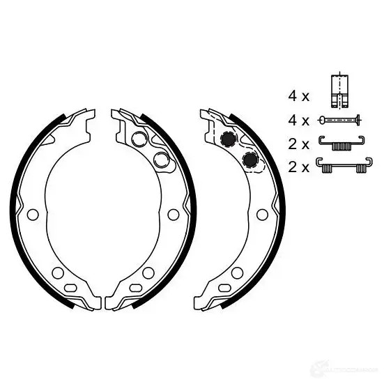 Тормозные колодки ручника, комплект BOSCH KN8MT5 BS 932 341760 0986487712
