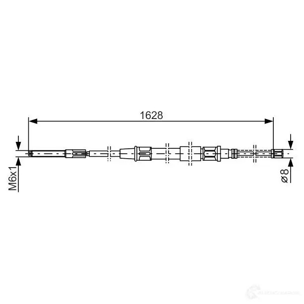 Трос ручника, стояночного тормоза BOSCH 1987477169 PYD5WHN 353421 BC1 48