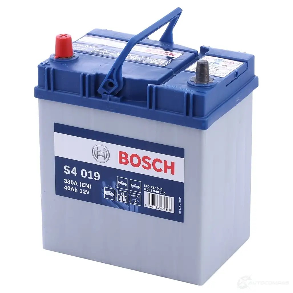 Аккумулятор 40 ач прямая 330 а 12 в Кальциевый [CA/CA] silver jis 187x127x227 BOSCH 304133 540 127 033 12V 40Ah 330A 0092S40190