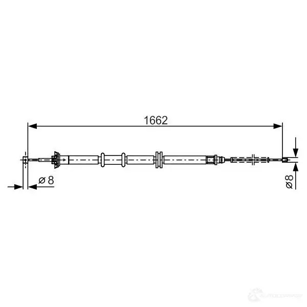 Трос ручника, стояночного тормоза BOSCH 355274 FPQ4I BC11 00 1987482206