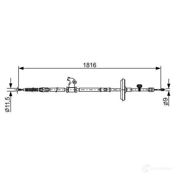 Трос ручника, стояночного тормоза BOSCH H6KQI BC253 5 355545 1987482535