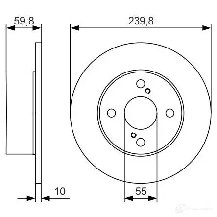 Тормозной диск BOSCH E11 90R-02C01123/27463 0986479t96 BD2387 340568