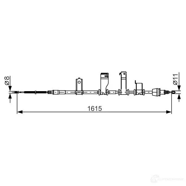Трос ручника, стояночного тормоза BOSCH 355400 UJNYM B C1233 1987482349