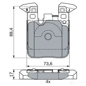 Тормозные колодки, комплект BOSCH BP1799 0986494948 250 29 1425140165