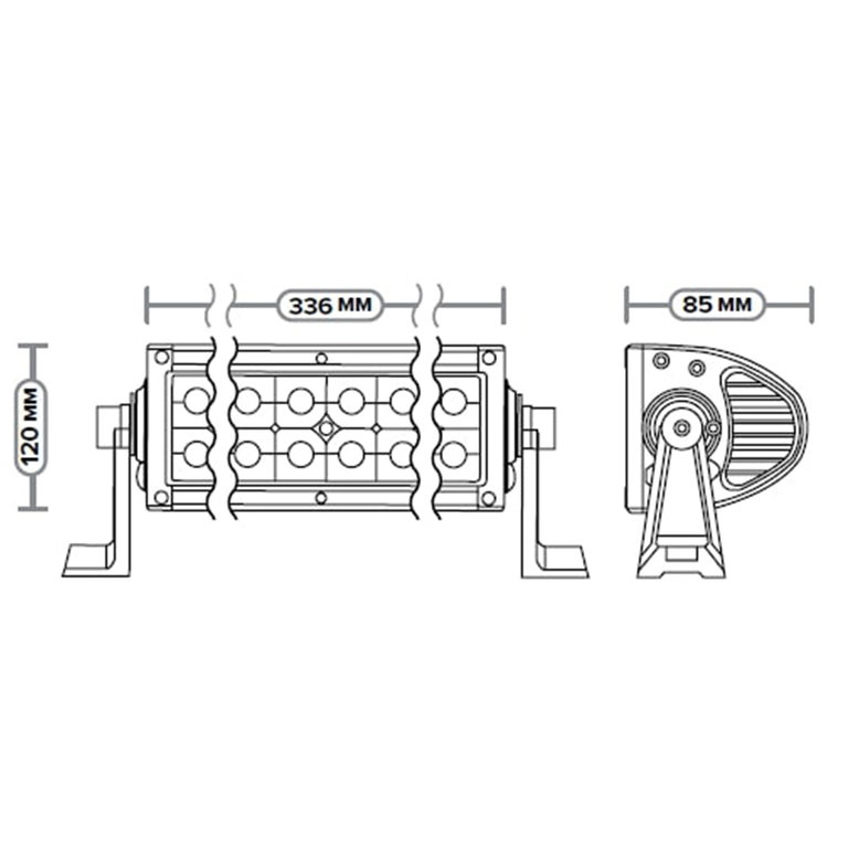 Балка светодиодная 12/24V 72W (24 светодиода) 336х120х85 направленный свет AVTOELECTRICA