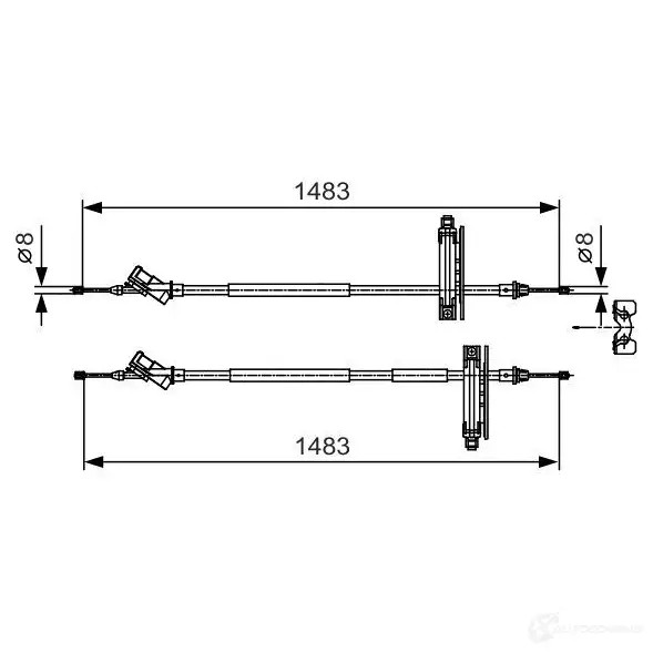 Трос ручника, стояночного тормоза BOSCH XT4556O 1987477930 BC76 4 354016