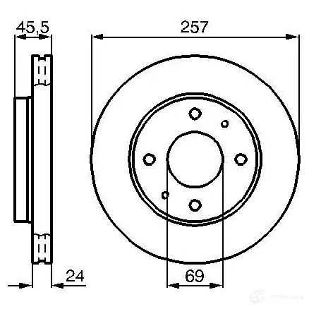 Тормозной диск BOSCH CARH3KI BD6 84 0986478774 339170