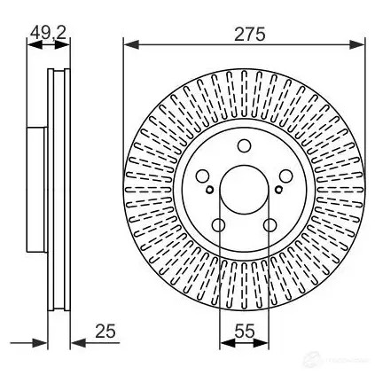 Тормозной диск BOSCH 339837 0986479619 24BWE B D1462