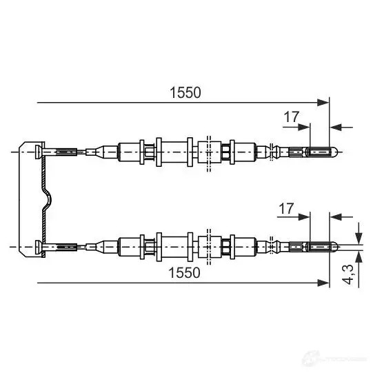 Трос ручника, стояночного тормоза BOSCH 7CATP 1987477250 353485 B C188