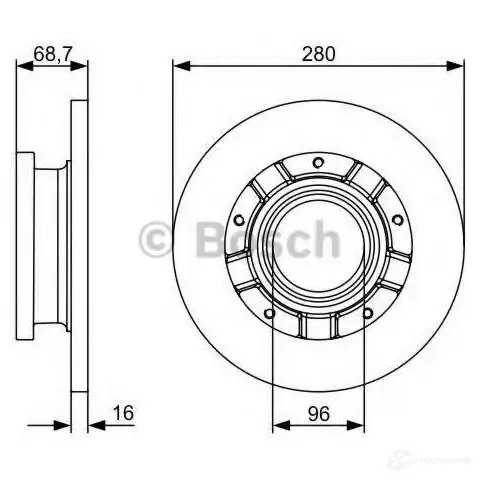 Тормозной диск BOSCH BD12 91 XLS7F 339637 0986479389