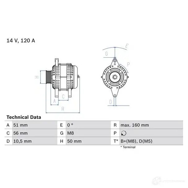 Генератор BOSCH HDEF2N 332462 39 24 0986039240