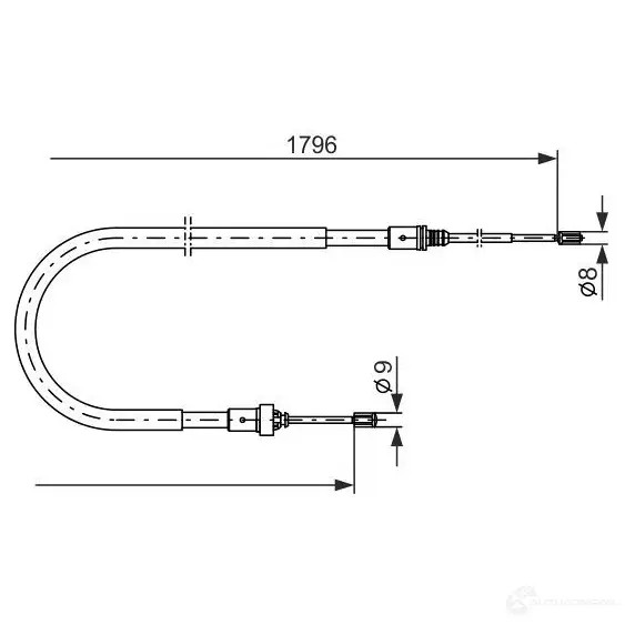 Трос ручника, стояночного тормоза BOSCH 353471 LM55H6 1987477235 B C842