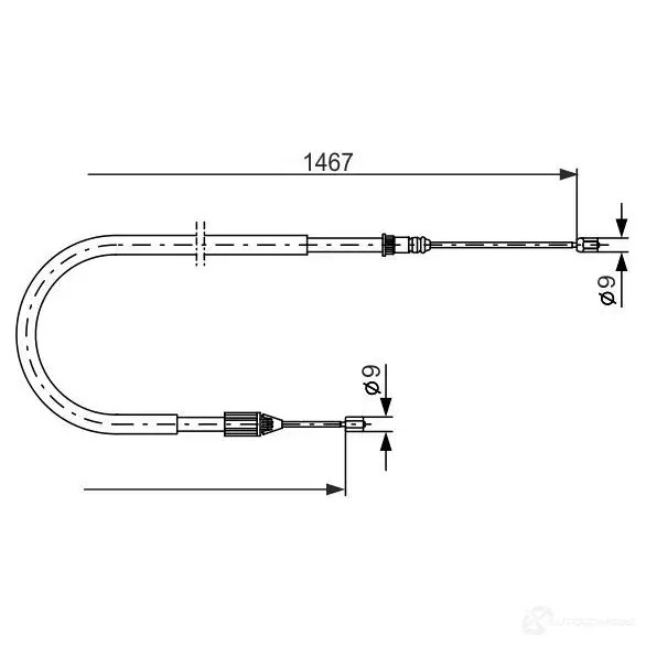 Трос ручника, стояночного тормоза BOSCH B4RYIX 354023 1987477937 B C771