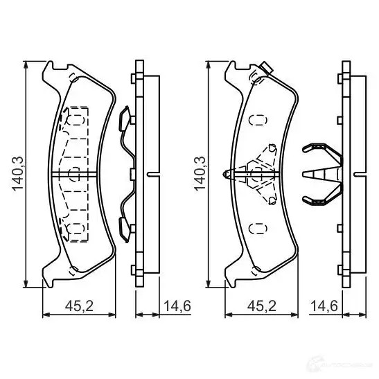 Тормозные колодки, комплект BOSCH 24016 7545-D667;7545-D713;7502-D713 336344 0986424655