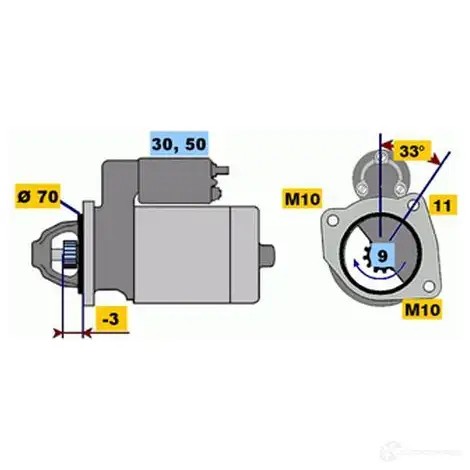 Стартер BOSCH 331326 0986017470 HS4DHU5 17 47