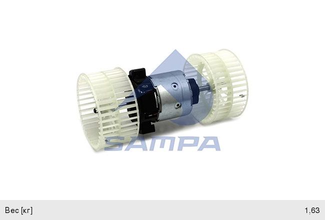 Мотор отопителя КАМАЗ-5490 MERCEDES Actros MP2, MP3 (03-) с крыльчаткой SAMPA