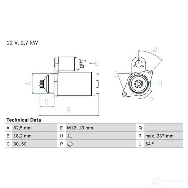 Стартер BOSCH 0986020591 331562 OJOC6Q 20 59