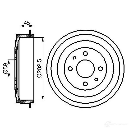 Тормозной барабан BOSCH BFOZOK DB 183 338513 0986477109