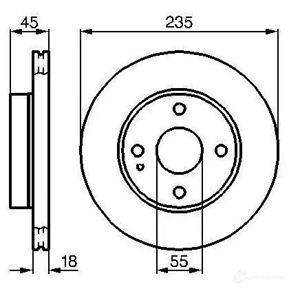 Тормозной диск BOSCH BD 193 0986478241 J4ENO 338800