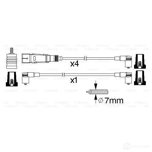 Высоковольтные провода зажигания, комплект BOSCH 0986356357 RGMGE 335463 B 357