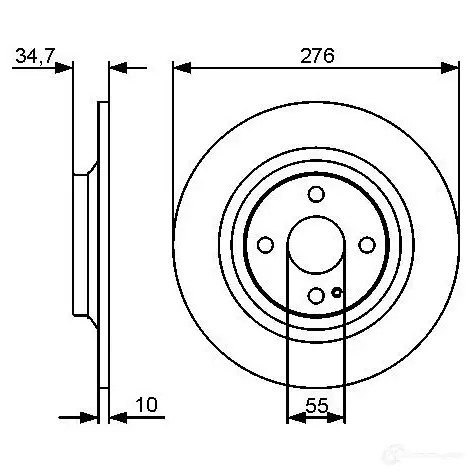 Тормозной диск BOSCH 339714 32832 0986479473 BD127 5