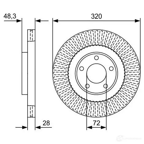 Тормозной диск BOSCH 6J5DM BD2 518 0986479w04 1193480153
