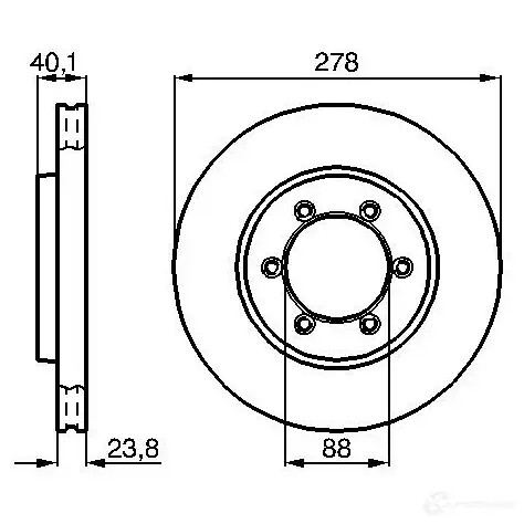 Тормозной диск BOSCH E1 90 R - 02C0074/0451 BD865 339266 0986478967