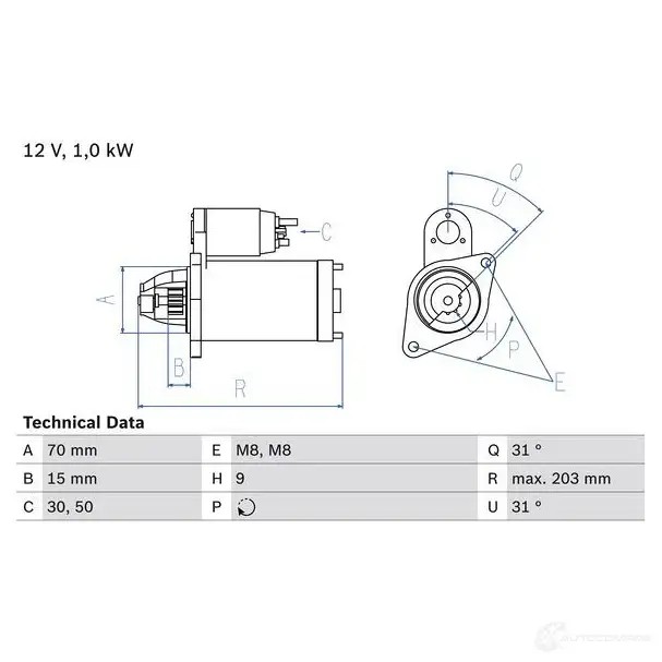 Стартер BOSCH 0986019940 1 994 331505 TDLXP
