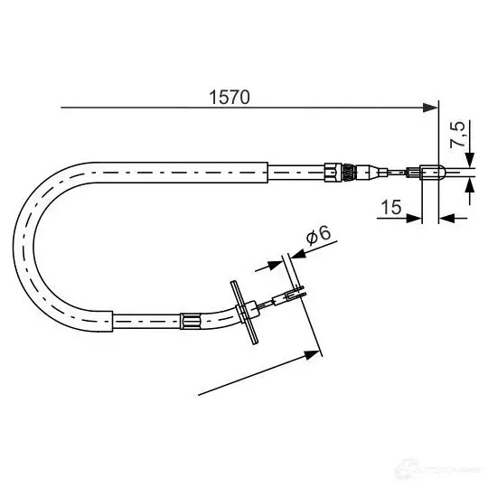 Трос ручника, стояночного тормоза BOSCH 1987477861 353954 B C741 ZR52I