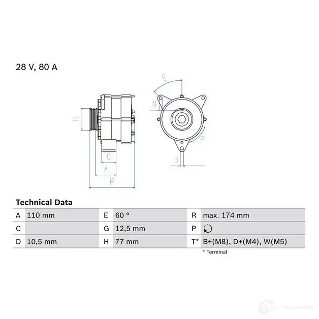 Генератор BOSCH 03472C 0986039790 397 9 332501