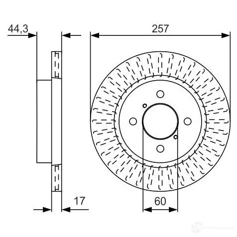 Тормозной диск BOSCH 340633 B D2379 6R3WE 0986479u93