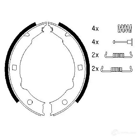 Тормозные колодки ручника, комплект BOSCH 0986487579 341648 BJY4Z BS82 1