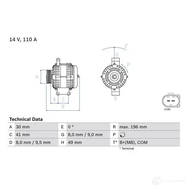 Генератор BOSCH 4 613 J32QFVF 0986046130 332979