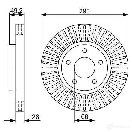Тормозной диск BOSCH 8XV N8IO 340683 0986479v48