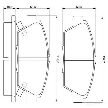 Тормозные колодки, комплект BOSCH 336153 0986424289 7448D568 21 881
