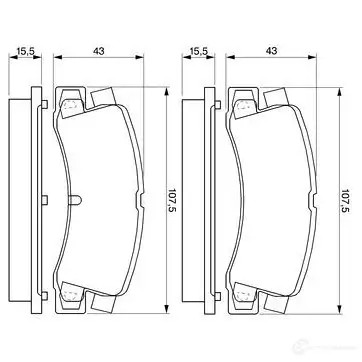 Тормозные колодки, комплект BOSCH 20 076 7245D352 336190 0986424383